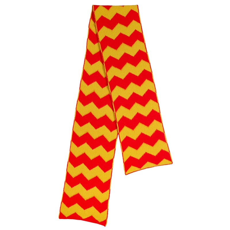 Brushed Zigzag Scarf Scarlet & turmeric Brushed Zigzag Scarf Scarlet & turmeric