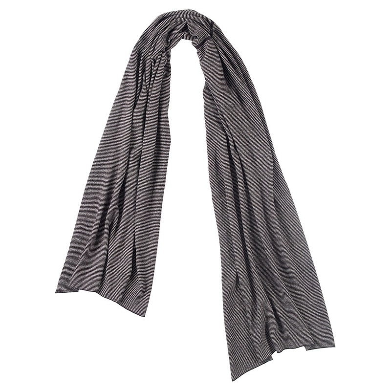 Fine Stripe Scarf Charcoal & Swansdown Sample Sale