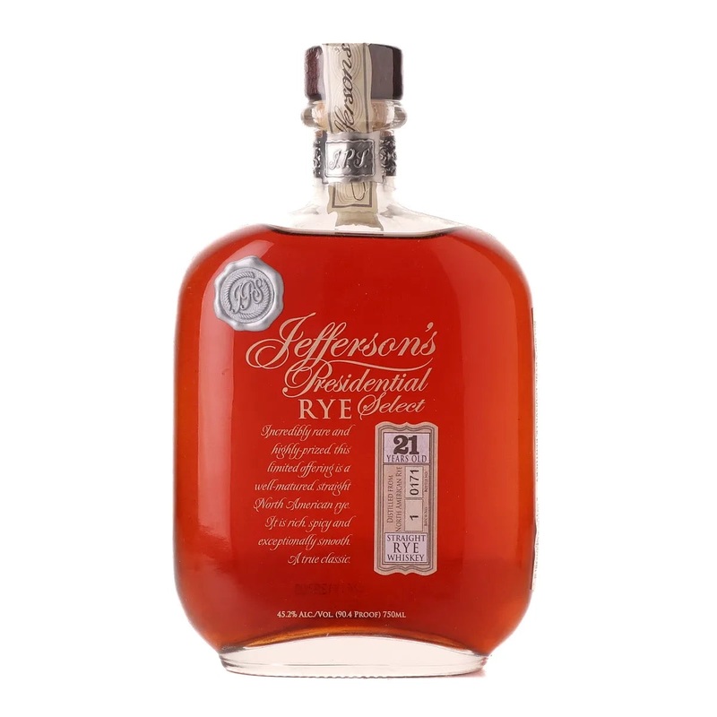 Jefferson's Presidential Select 21 Year Old Straight Rye Whiskey 750ml
