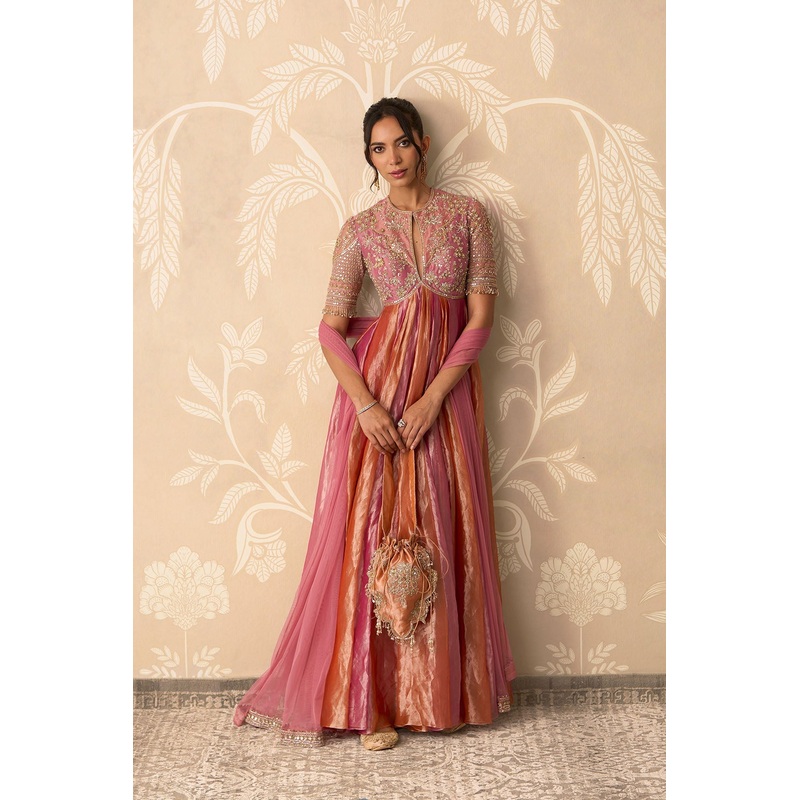 Ranjhna Anarkali Set-RTS Fuschia / Orange