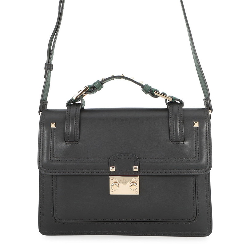 Valentino Garavani Cabana Studded 2wayBag Black/GreenMW2B0165VB2_D80 Leather Size Medium