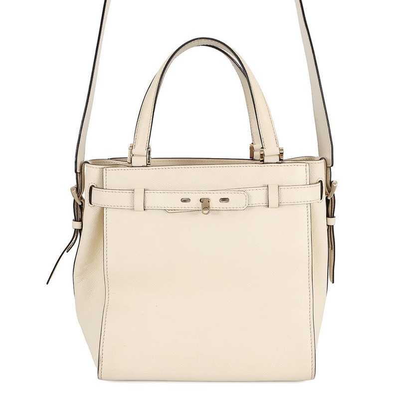 Valextra Valextra B Cube Shoulder Bag Ivory Leather