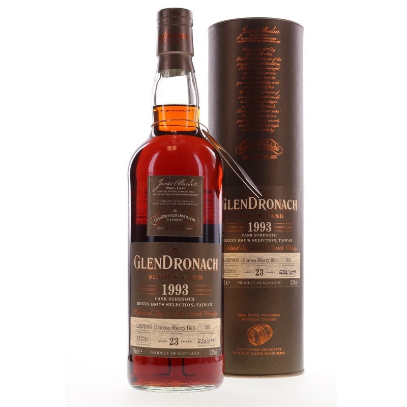 GlenDronach 1993 23 Year Old Single Cask #397 Kenny Hsu's Selection Signed