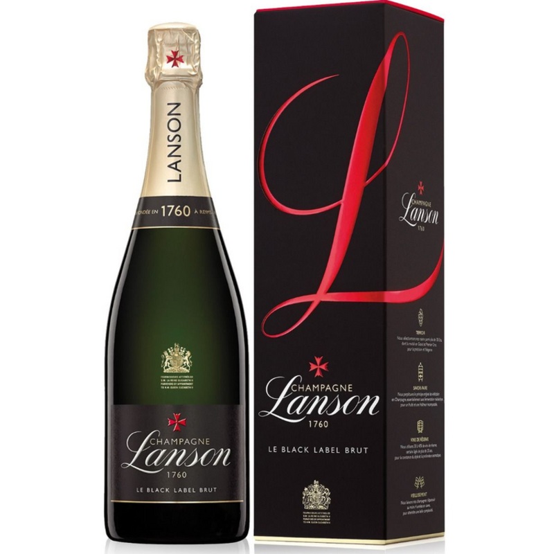 Lanson Champagne Brut Le Black Label 4 Yr W Gift Box 750Ml