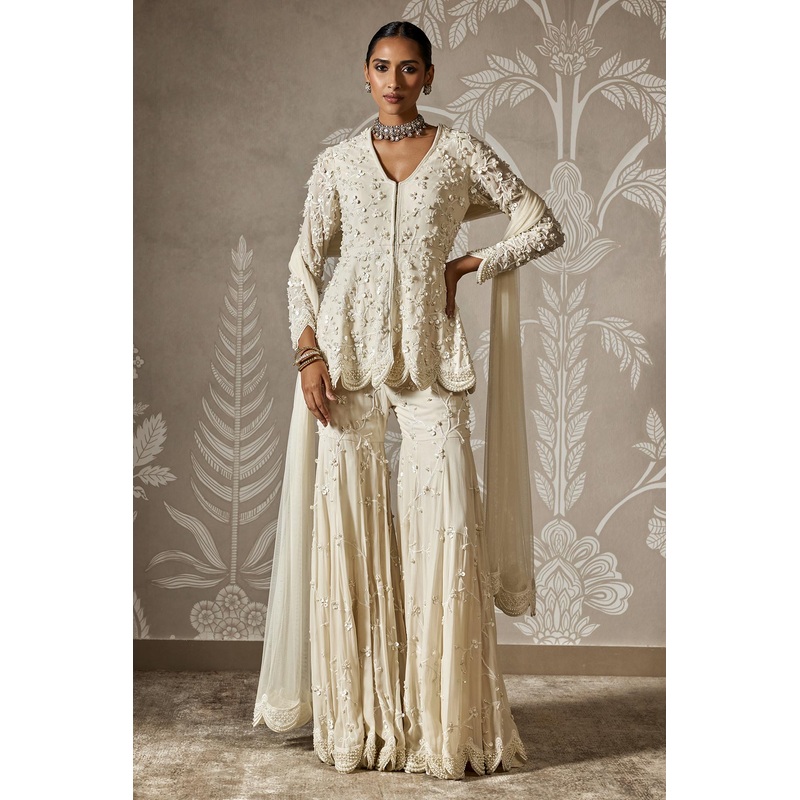 Nayra Peplum Set Dirty Ivory