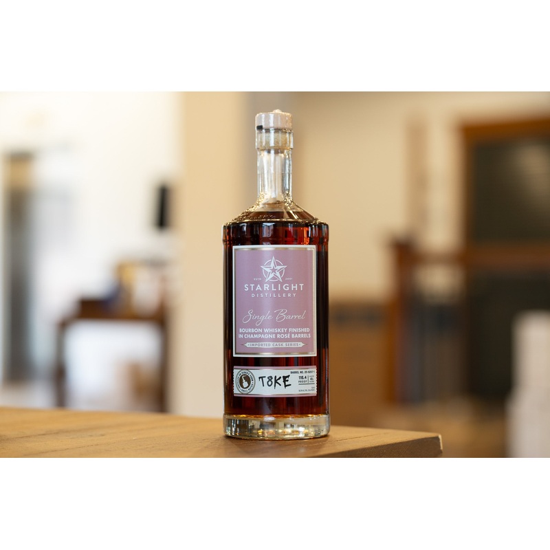 Starlight Single Barrel Rose Champagne Finished Bourbon T8KE Single Barrel Select #25-8257 116.4 Proof