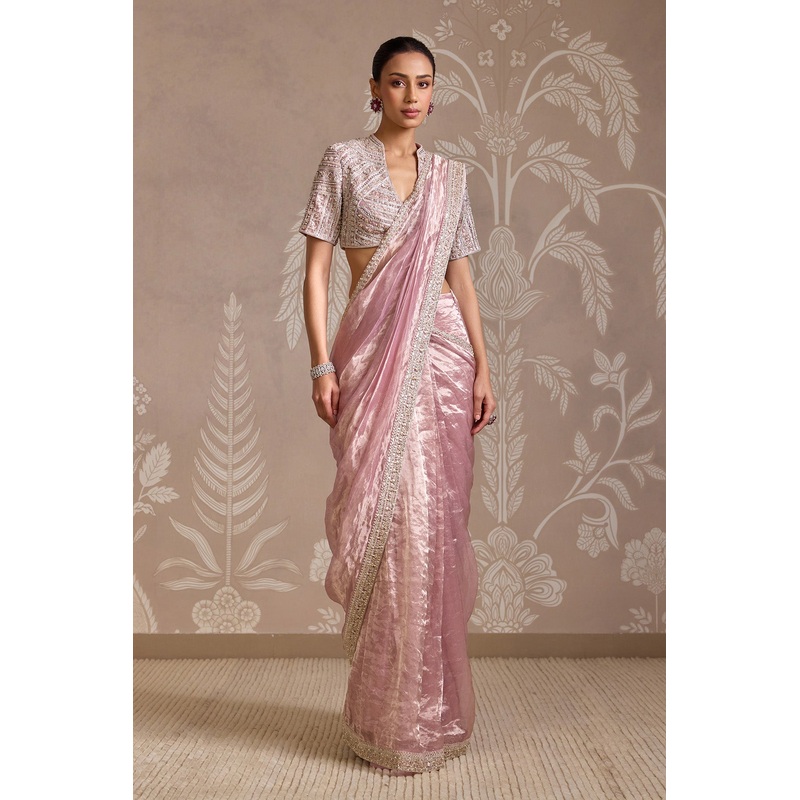 Warp Saree Set Lilac Gold