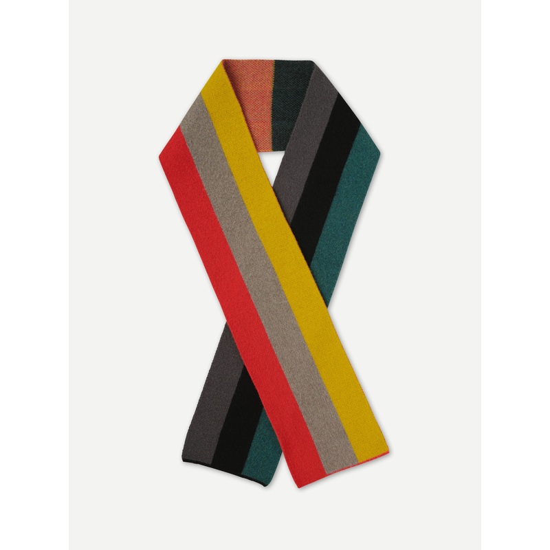 BRUSHED SIX COLOUR VERTICAL STRIPE SCARF MULTICOLOUR BRUSHED SIX COLOUR VERTICAL STRIPE SCARF MULTICOLOUR