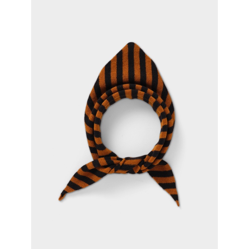 STRIPE TRIANGLE NECKERCHIEF BLACK & CUMIN STRIPE TRIANGLE NECKERCHIEF BLACK & CUMIN