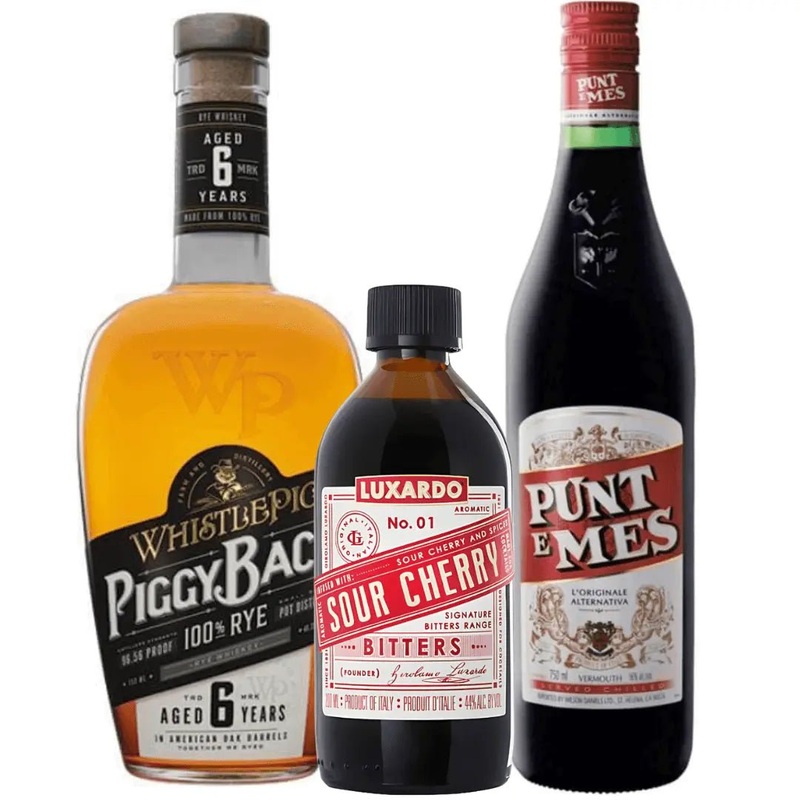 Manhattan Cocktail Kit WhistlePig, Punt E Mes & Luxardo Bitters
