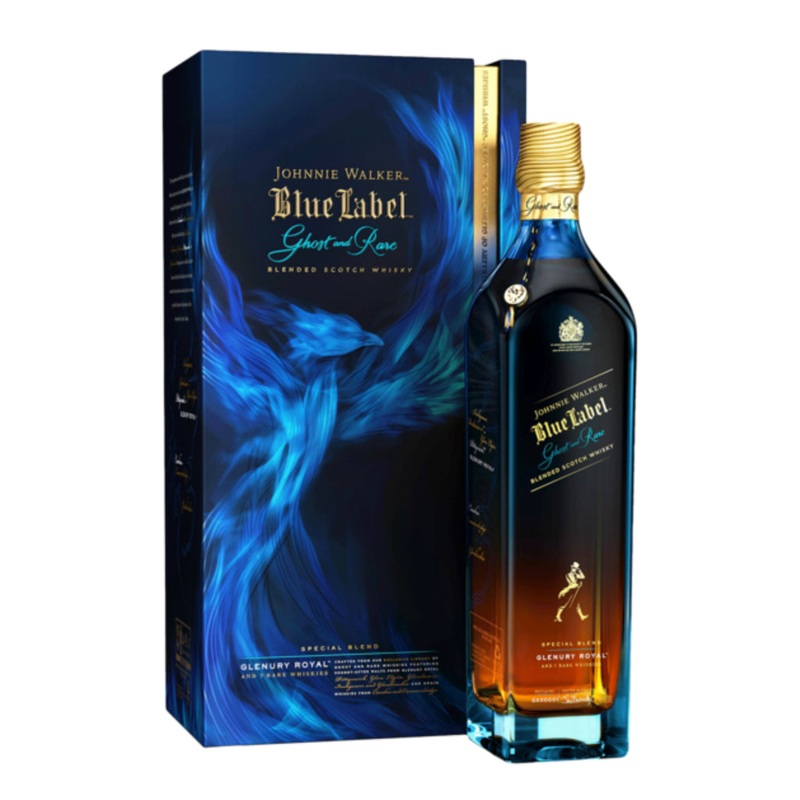 Johnnie Walker Blue Label Ghost and Rare Glenury Royal 1L