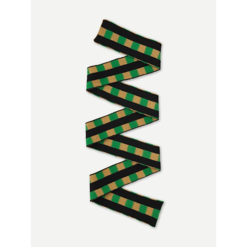 LONG CHECK AND STRIPE BRUSHED SCARF PAGODA & BULLION LONG CHECK AND STRIPE BRUSHED SCARF PAGODA & BULLION