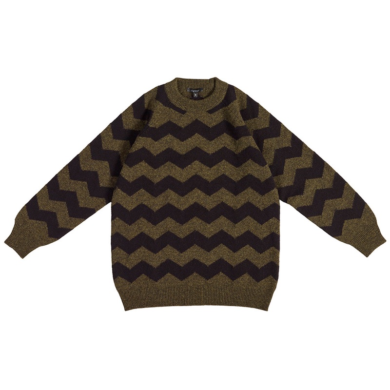 Mens Zigzag Jumper Charcoal & Pine shadow