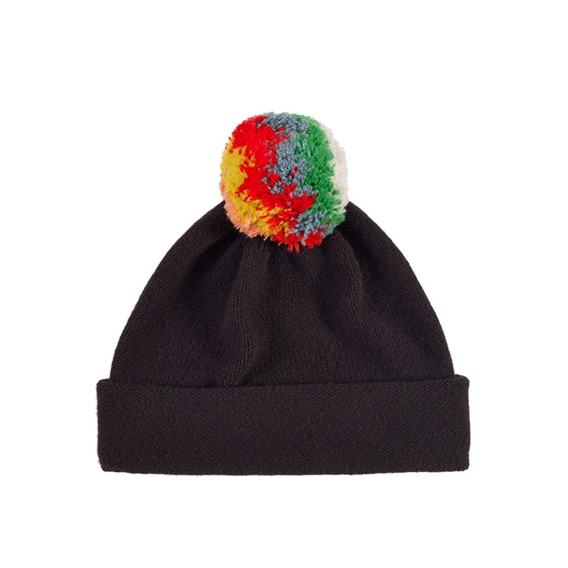 Shaggy Pompom Hat Black Shaggy Pompom Hat Black