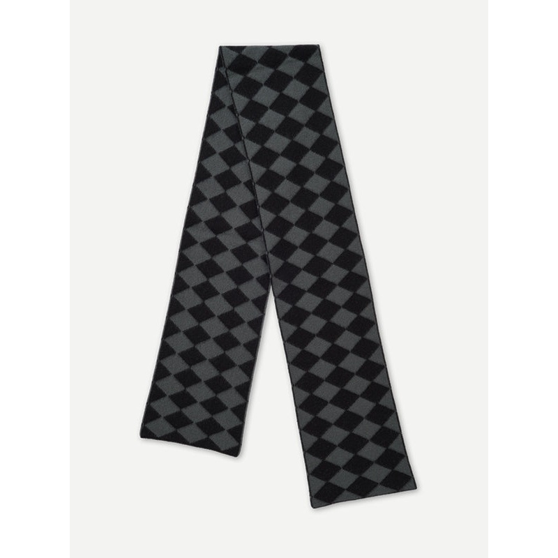 BRUSHED DIAMOND SCARF BLACK & DRILL GREY BRUSHED DIAMOND SCARF BLACK & DRILL GREY