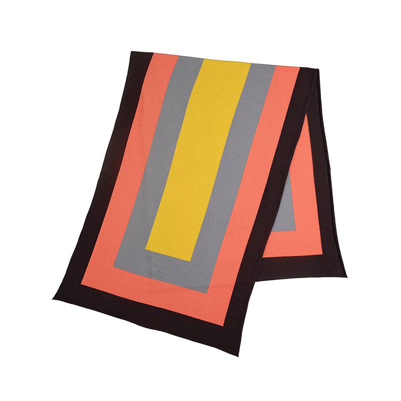 Concentric Rectangles Cashmere Travel Wrap Turmeric Sample Sale