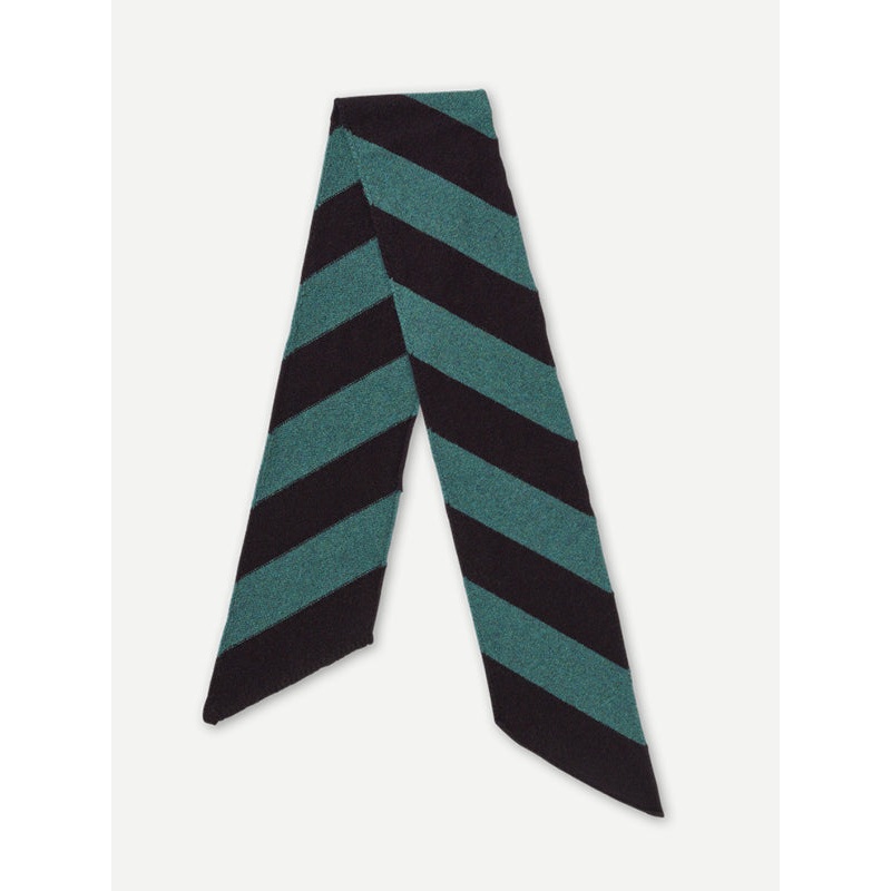 SMALL DIAGONAL STRIPE SCARF BLACK & COSSACK SMALL DIAGONAL STRIPE SCARF BLACK & COSSACK