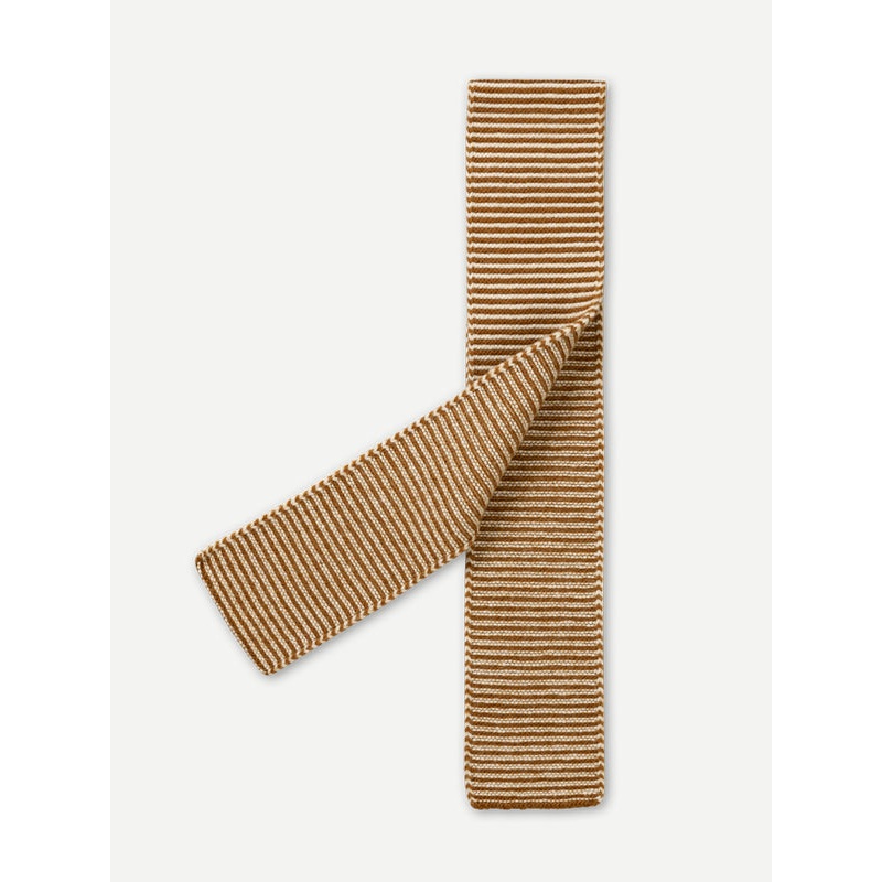 SMALL GARTER STITCH SCARF CUMIN & OATMEAL SMALL GARTER STITCH SCARF CUMIN & OATMEAL