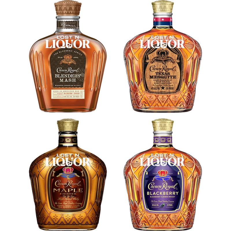 Crown Royal BlackBerry, Blender's Mash, Maple, Texas Mesquite Bundle