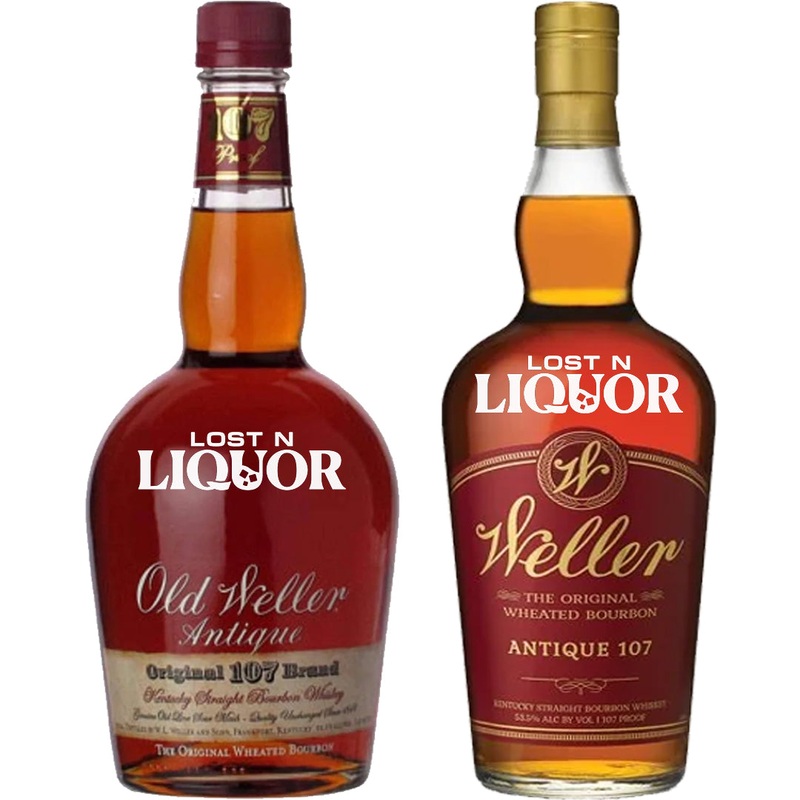 Old and New W.L. Weller antique 107 Bourbon Whiskey Bundle