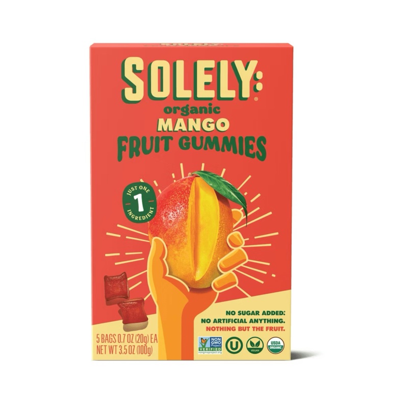 SOLELY Organic Mango Fruit Jerky 5 Pack