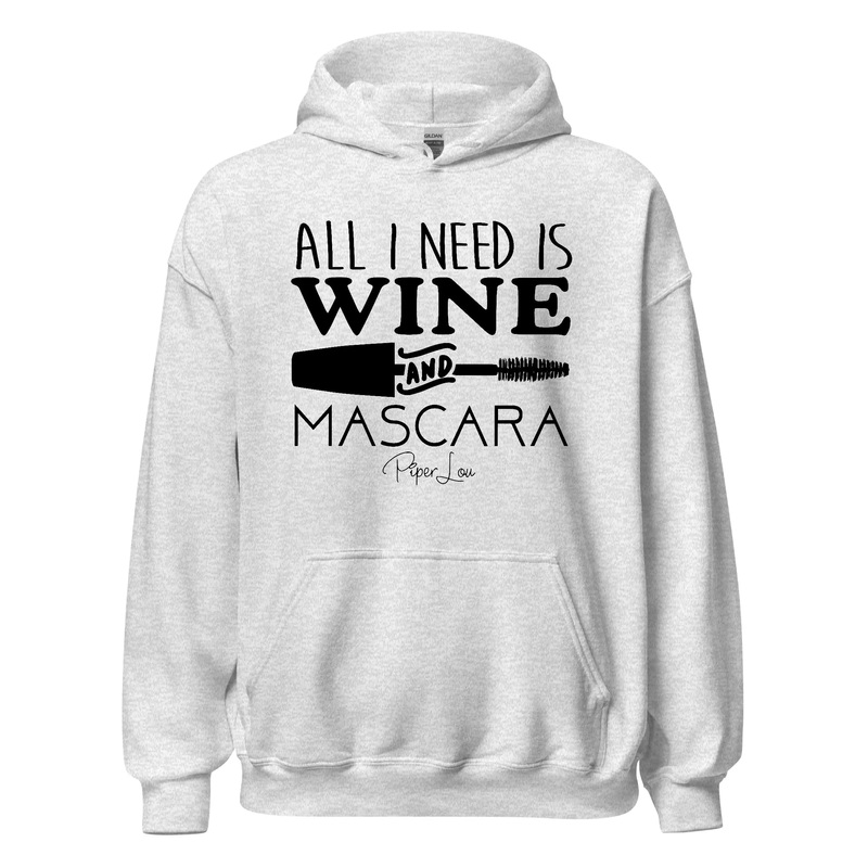 All I Need Is Wine And Mascara - Graphic Hoodie White