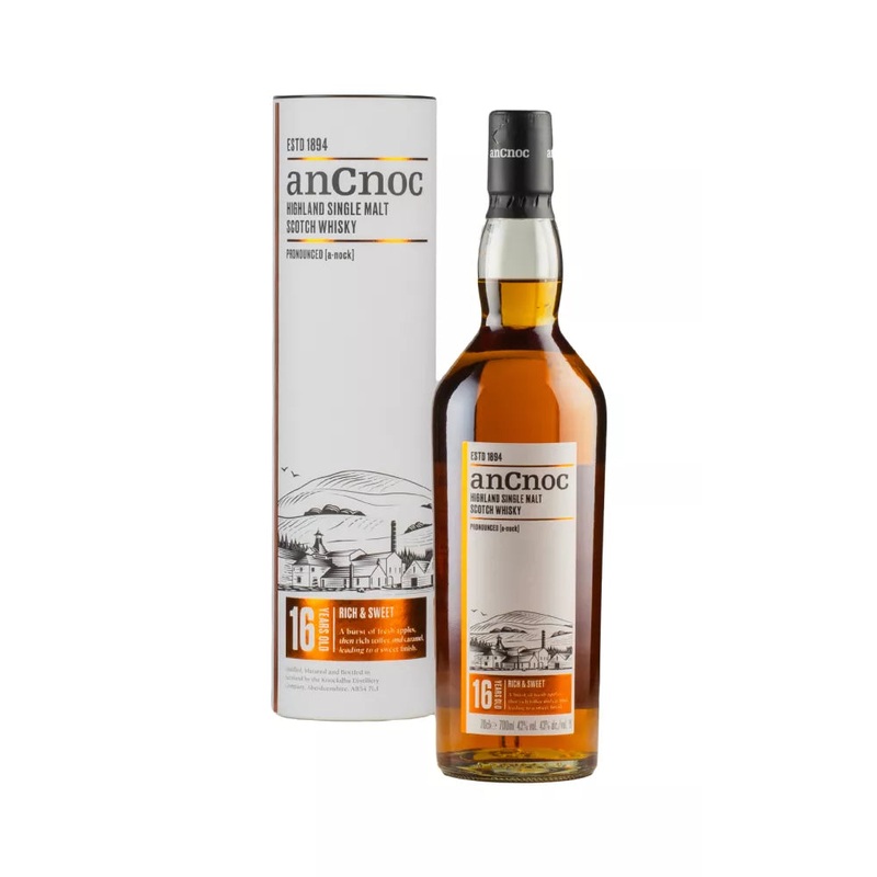 AnCnoc 16 Year Old Rich And Sweet Single Malt Scotch Whisky | 700ML