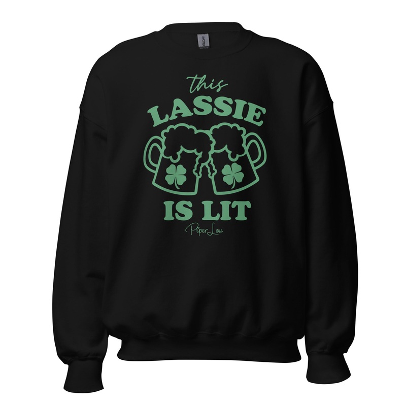 This Lassie Is Lit Crewneck Sweatshirt White