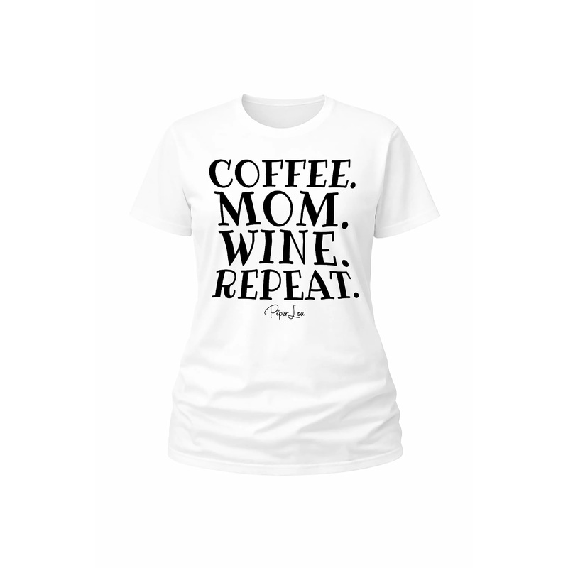 Coffee Mom Wine Repeat - Classic Tee White