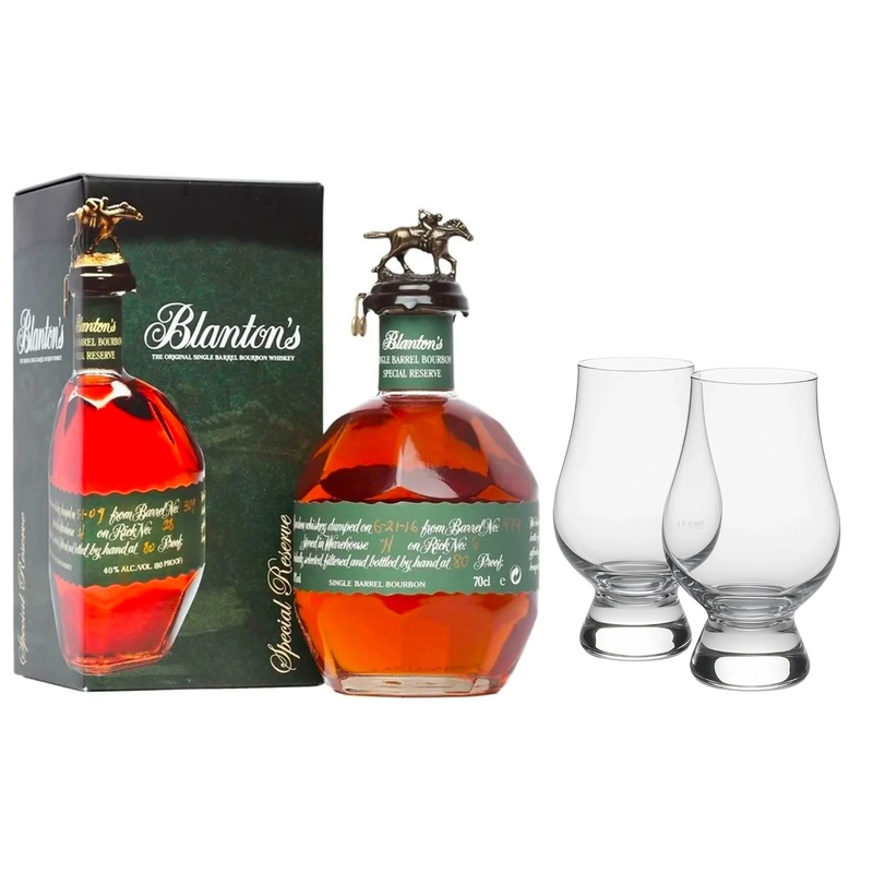 Blantons Special Reserve Green Label Bourbon Whiskey with Glencairn Glass Set