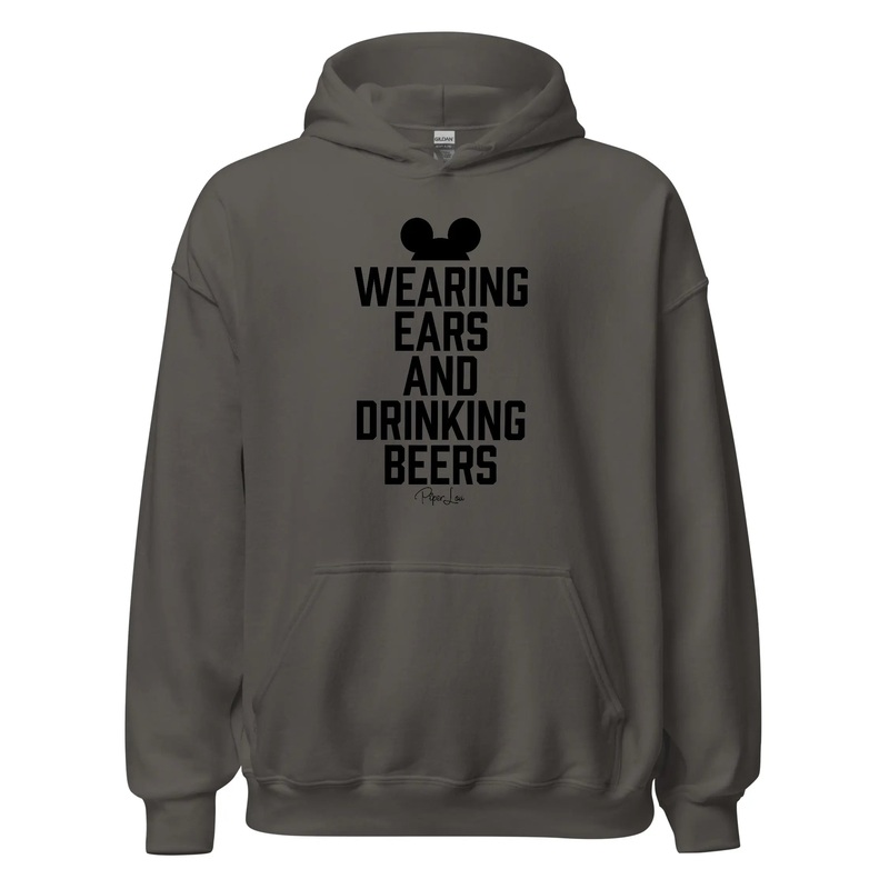 Wearing Ears And Drinking Beers - Graphic Hoodie White
