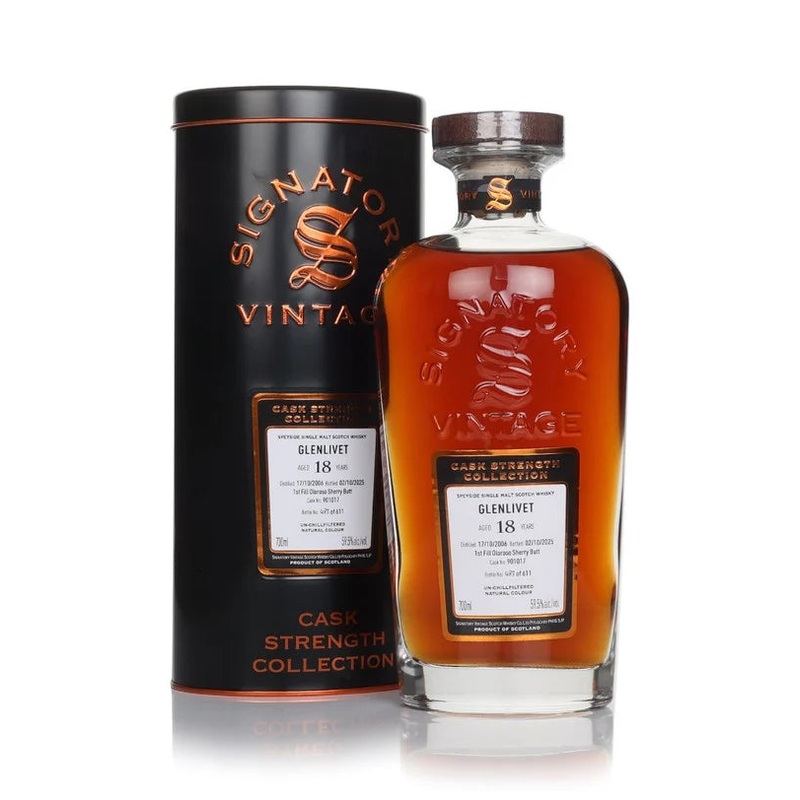 Glenlivet 18 Year Old 2006 Cask #901017 - Cask Strength Collection (Signatory) Single Malt Scotch Whisky | 700ML