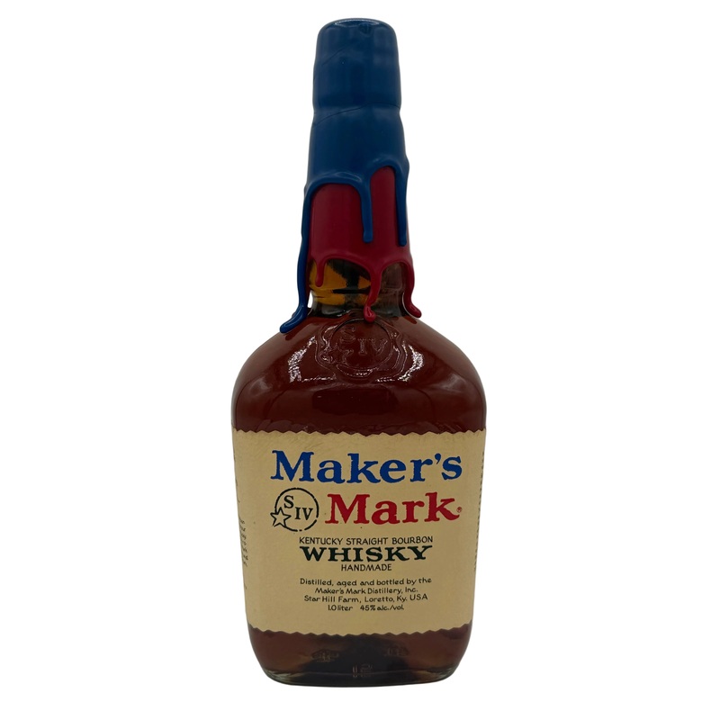 Makers Mark It's That Time of Year Again Red/Blue Wax Kentucky Straight Bourbon Whisky 1L