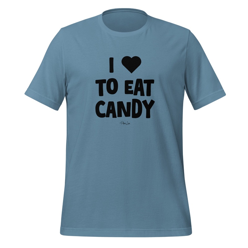 I Love To Eat Candy Premium Tee Steel Blue