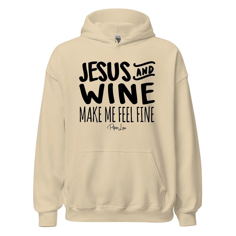 Jesus And Wine Make Me Feel Fine - Graphic Hoodie White