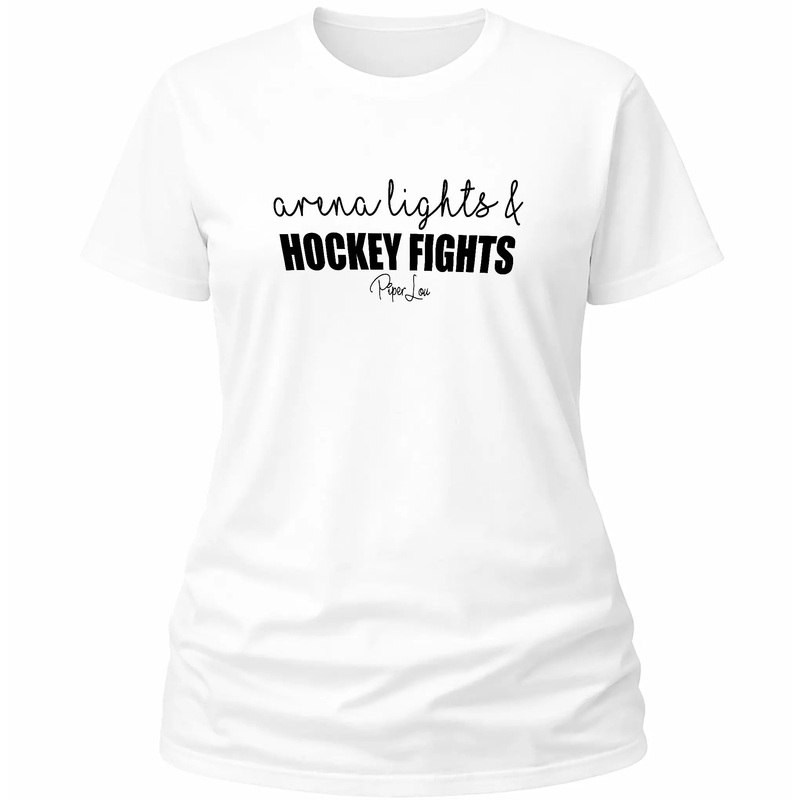 Arena Lights And Hockey Fights - Classic Tee White