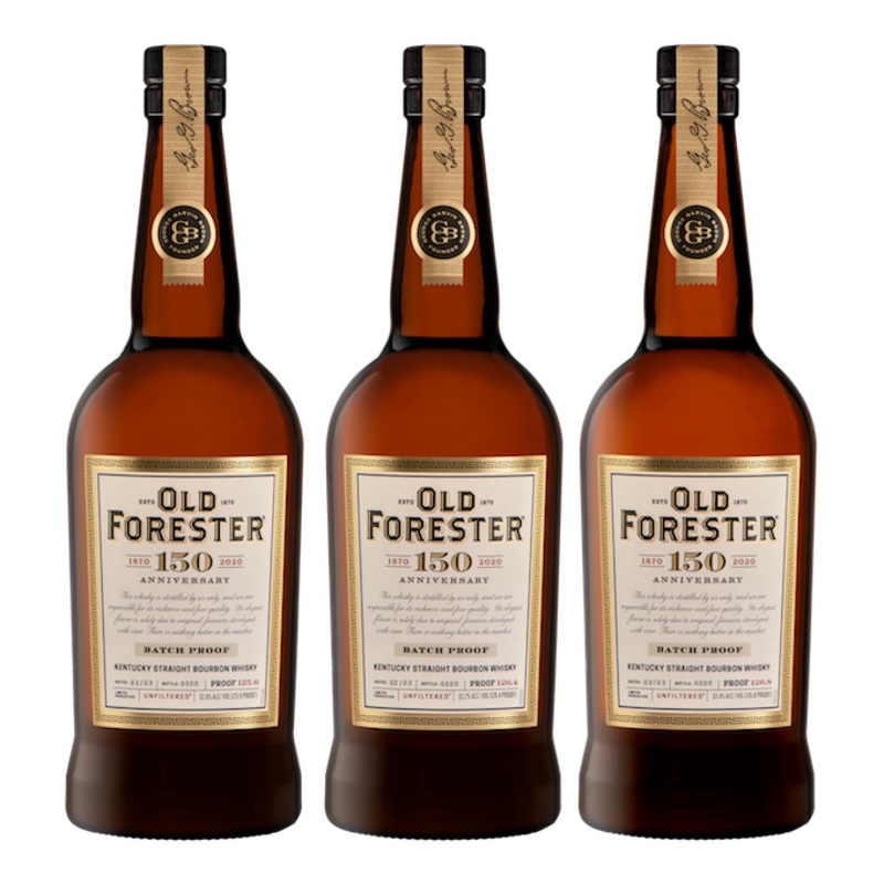 Old Forester 150th Anniversary Straight Bourbon Batch 1 ,2, 3. 750ml