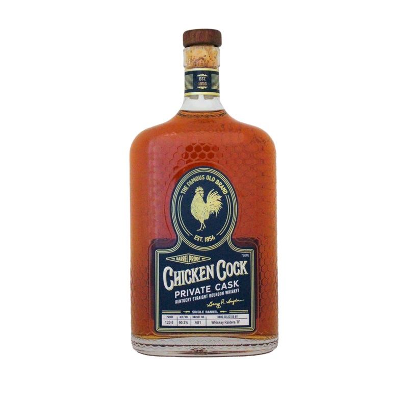 Chicken Cock Raiders Top Flight Private Cask Barrel Proof Barrel #A81 Kentucky Straight Bourbon Whiskey