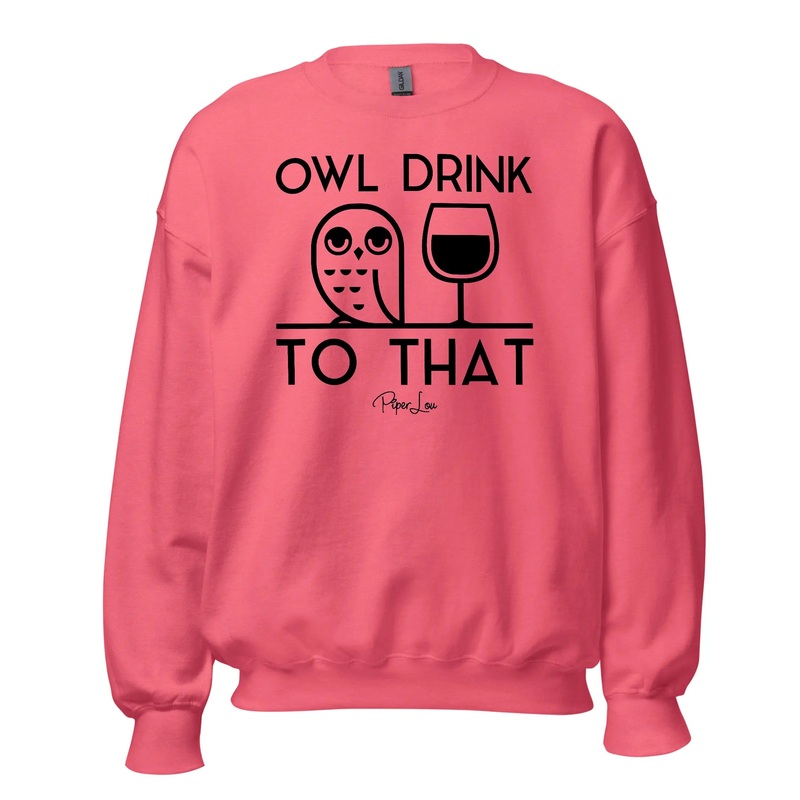 Owl Drink To That - Crewneck Sweatshirt White
