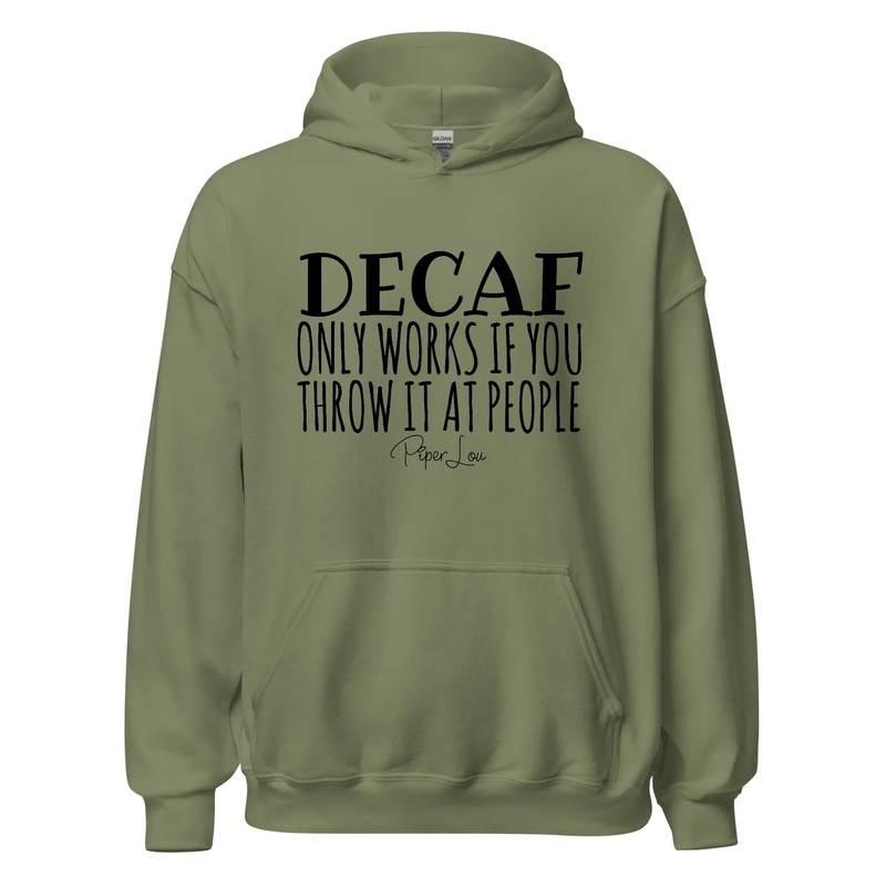 Decaf Only Works If - Graphic Hoodie White