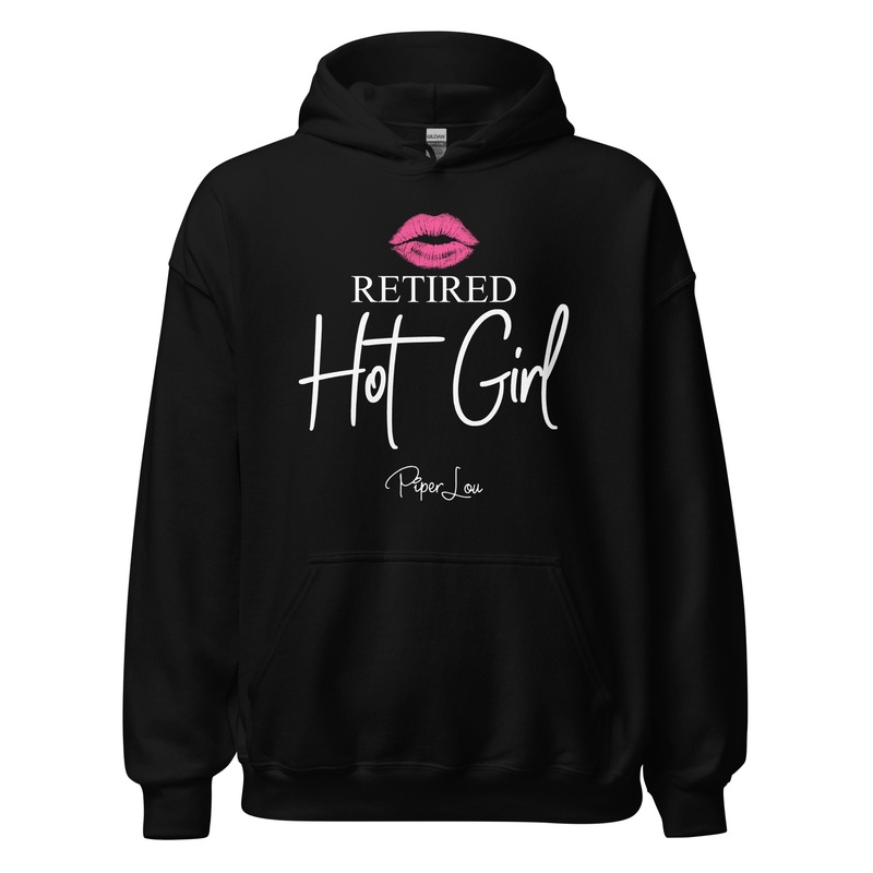 Retired Hot Girl Graphic Hoodie Black