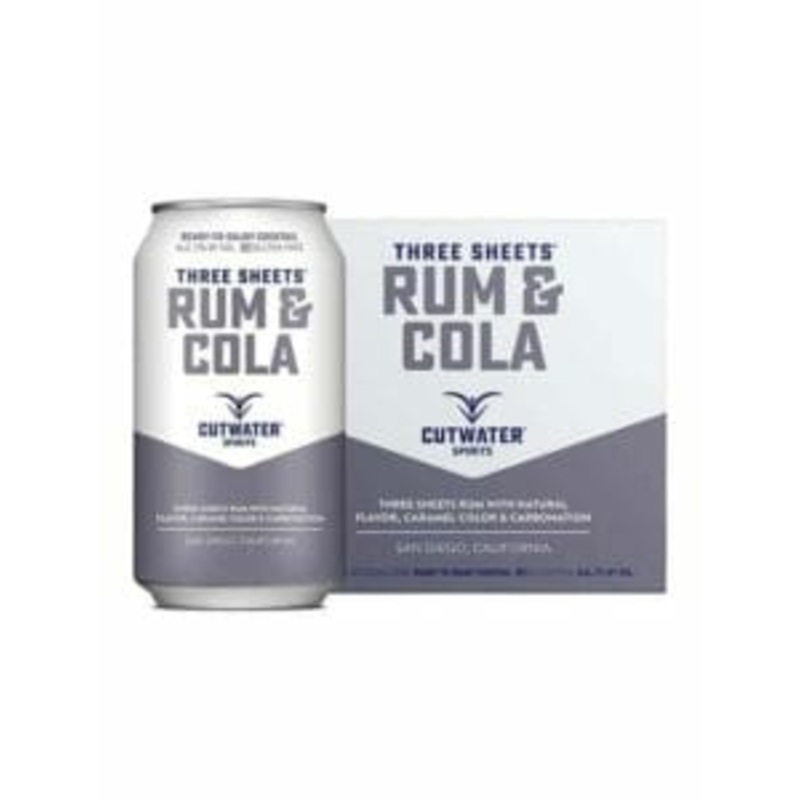 Cutwater Three Sheets Rum & Cola 4/12oz