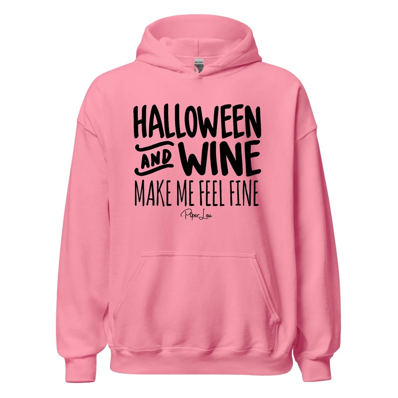 Halloween And Wine Make Me Feel Fine - Graphic Hoodie White