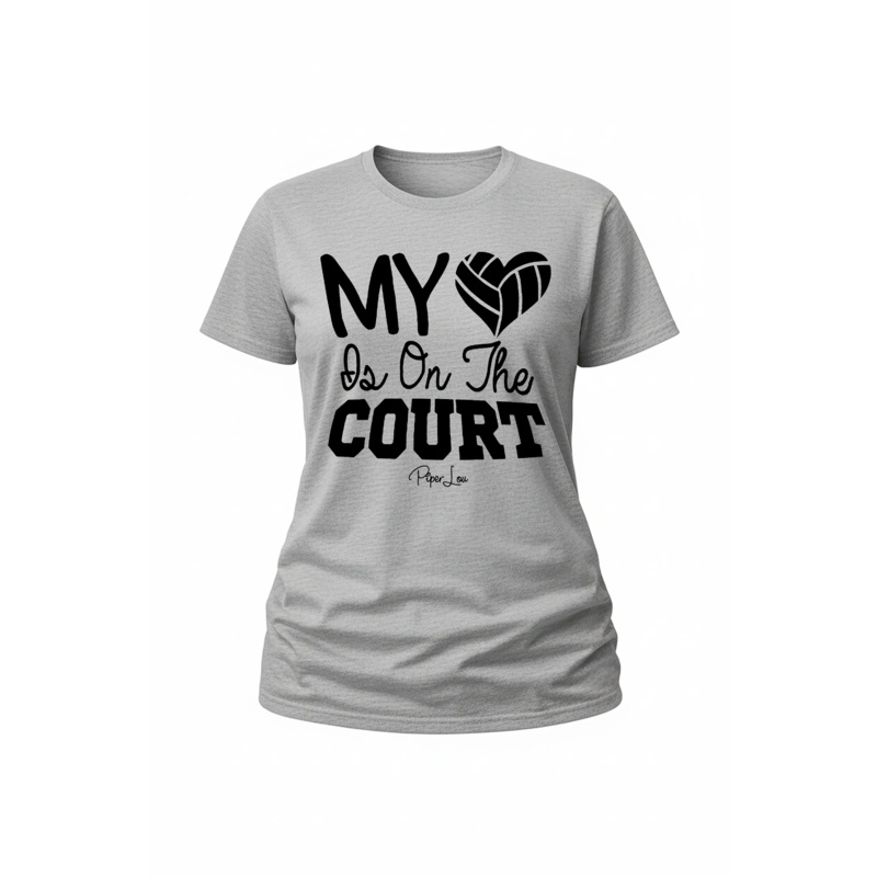 My Heart Is On The Court - Classic Tee White