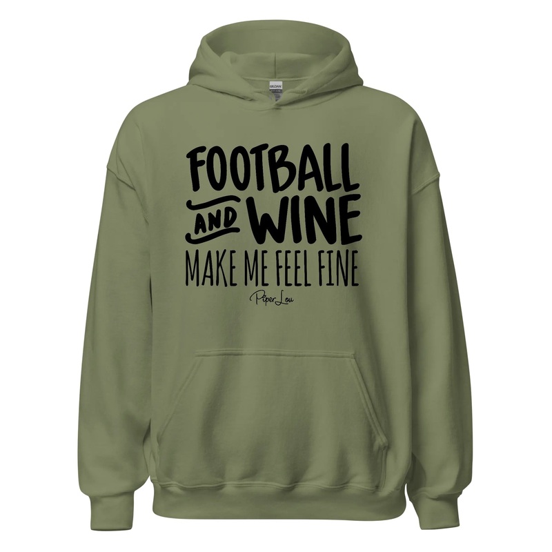 Football And Wine Make Me Feel Fine - Graphic Hoodie White