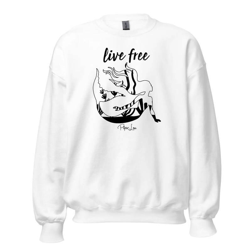 Live Free Mermaid - Crewneck Sweatshirt White
