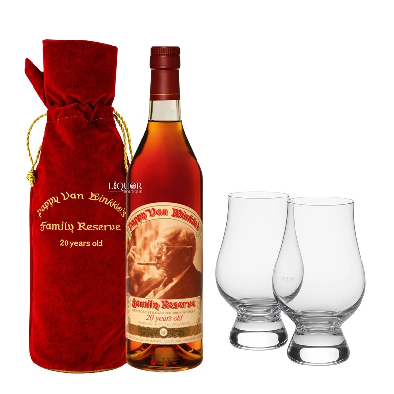 Pappy Van Winkle 20 Year Bourbon Whiskey with Glencairn Glass Set