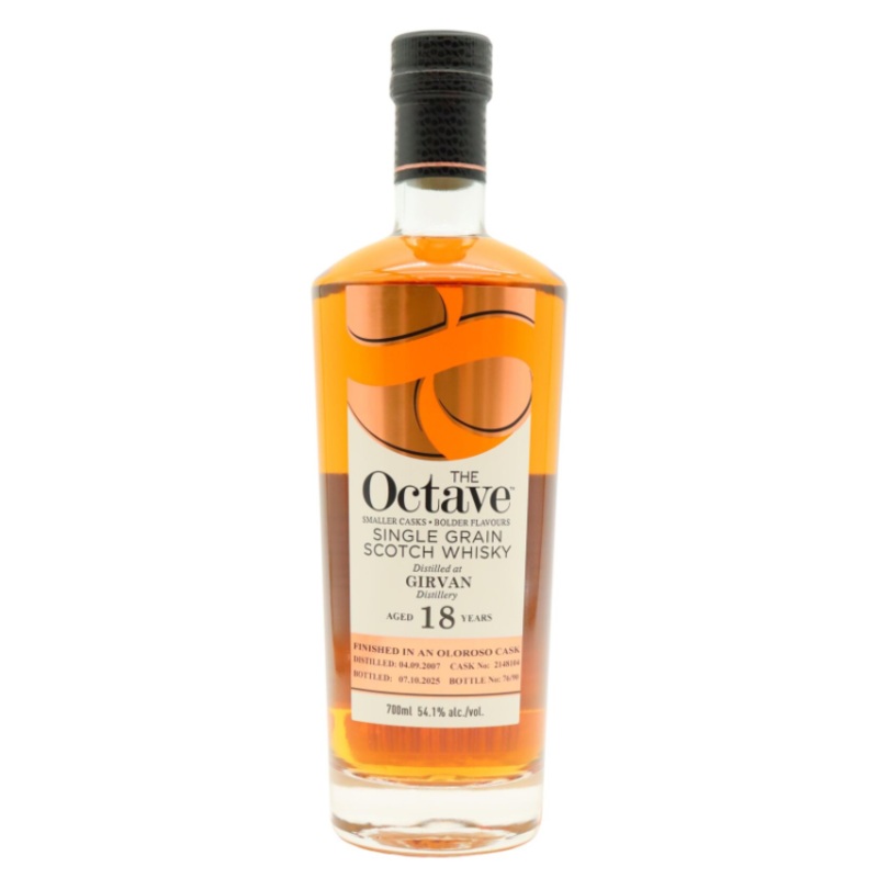Girvan The Octave - Single Oloroso Sherry Cask #2148104 18 Year Old 2007 Vintage Single Grain Scotch Whisky | 700ML