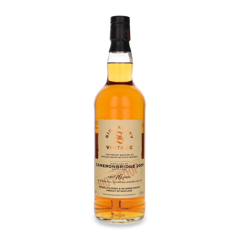Cameronbridge 16 Year Old 100 PROOF Edition #3 Signatory Vintage Single Grain Scotch Whisky | 700ML