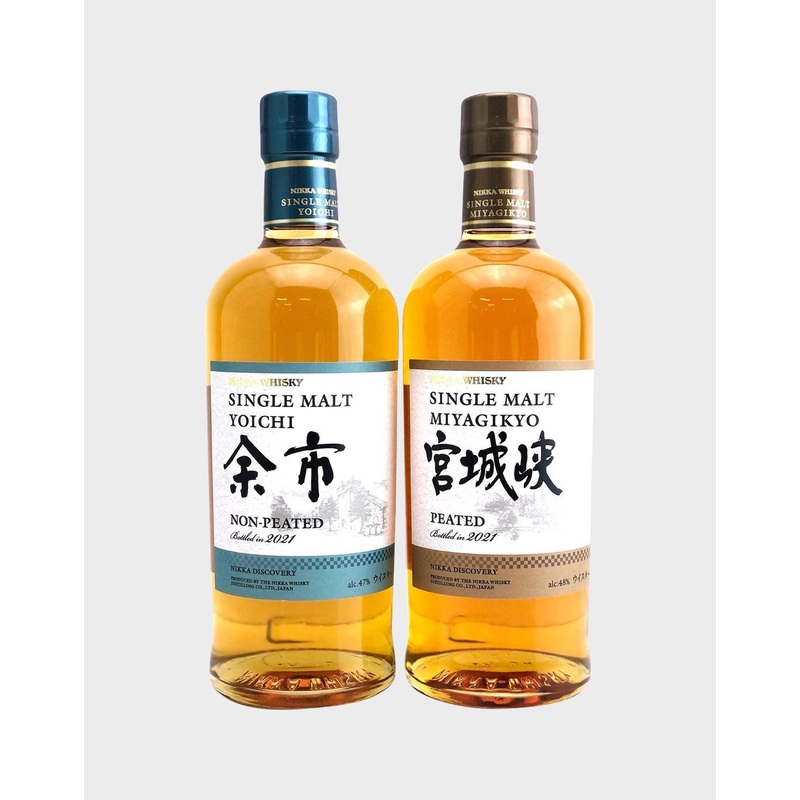 Nikka Discovery Miyagikyo Peated & Yoichi Non-Peated Set 750ml